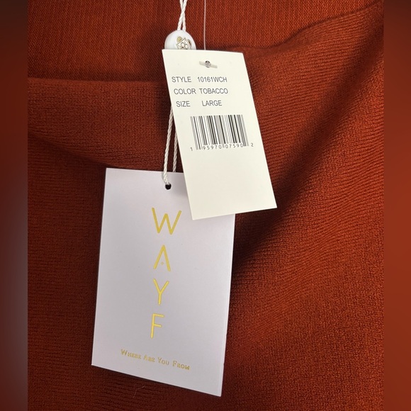 WAYF Terracotta Off-Shoulder Long Sleeve Sweater - Picture 2 of 5